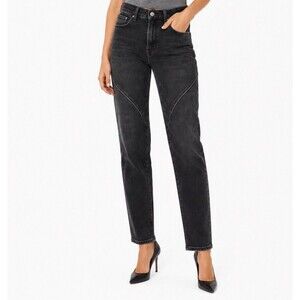 Oliver Logan Mulberry High Rise Straight Leg Jeans Women Size 25 Faded Black 31